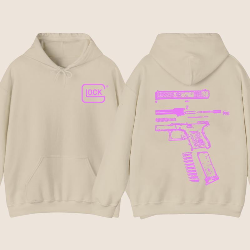 Glock Hoodie - Double Side  - Glock SweatShirt - Full Color - Menswear Top - Unisex Hoodie, Gift For Men , Gift For Women