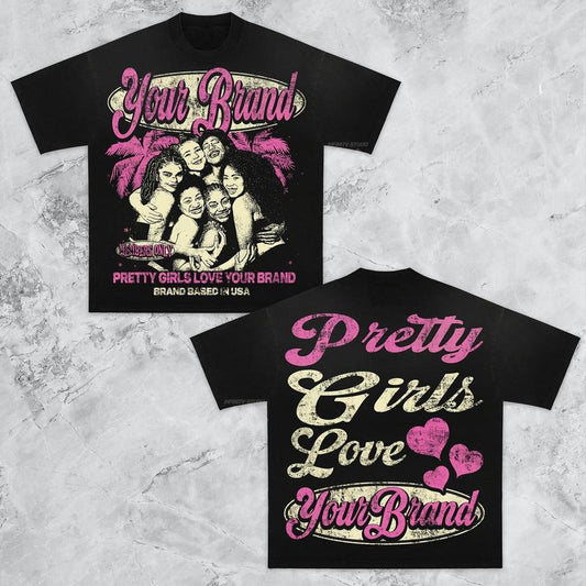 Y2K Graphic Pretty Girl Personalize Printed Tshirt Casual Cotton men graphic