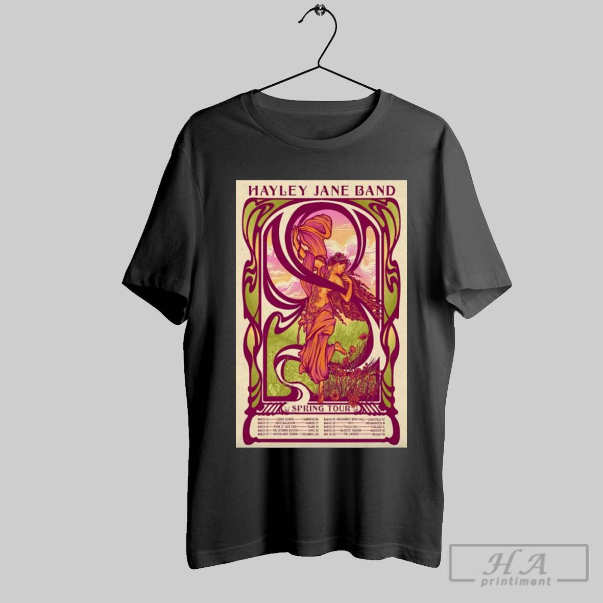Poster Hayley Jane Band 2025 Spring Tour March 12 Lizard Lounge Cambridge Ma T Shirt