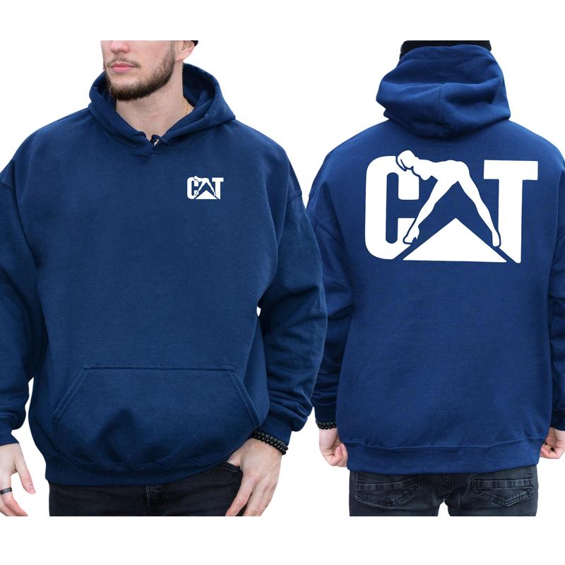 Men's Cat With Woman Hoodie 2-Sided, Cat Women Sweatshirt for Men, Cotton Long Sleeve Pullover, Funny Adult Humor Tops, Classic Casual Menswear