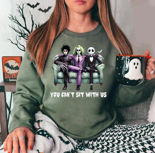 You Cant Sit With Us Halloween Movies Sweatshirt - Shirt - Hoodie, Horro Movies Shirt, Retro Halloween Shirt, Horro Characters Sweatshirt, Halloween Friends T-Shirt, Halloween Gift, Halloween for women, Full Color, For Men, For Women, Casual, Tee Print