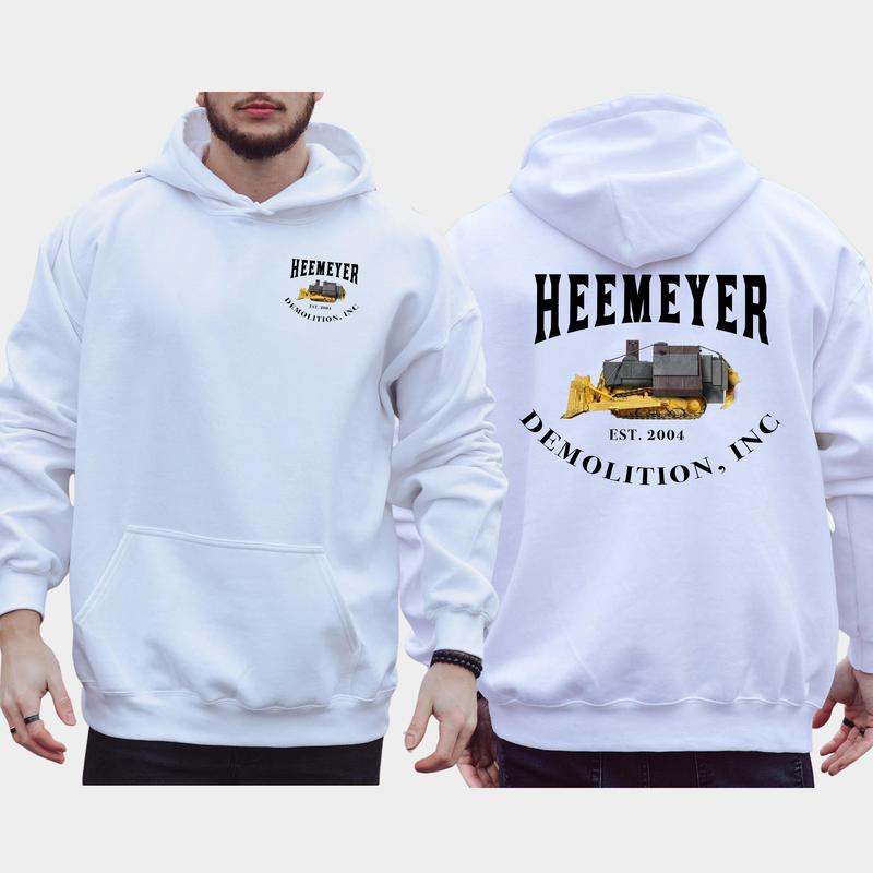 Men's Legendary Marvin Heemeyer Bulldozer Tribute 2-Sided Hoodie, Killdozer Hoodies, Heemeyer Demolition Unisex Tops, Comfort Cotton Casual Menswear, Long Sleeve Pullover