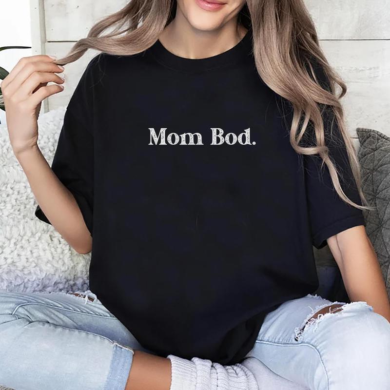 Mom Bod Vintage Tee, Funny Mom Vintage Graphic Tee Women, Mom Life Unhinged Shirts For Women, Motherhood Shirts For Mom, Women Outfit, Mother's Day Gi