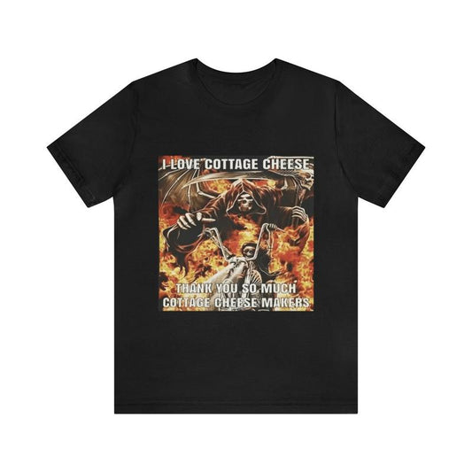 I Love Cottage Cheese Meme Shirt - Funny Shirts Funny Meme Parody Tees Funny Gift Shirt for Quirky and Humorous Apparel