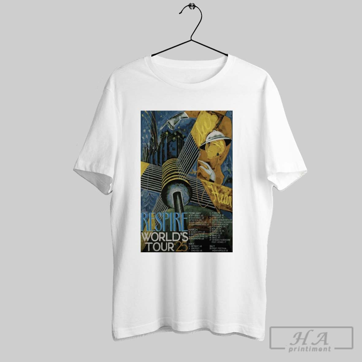 Poster Respire Worlds 25 Tour Feb 18 Riverside Us 19 San Diego Us 20 Tijuana Mx T Shirt