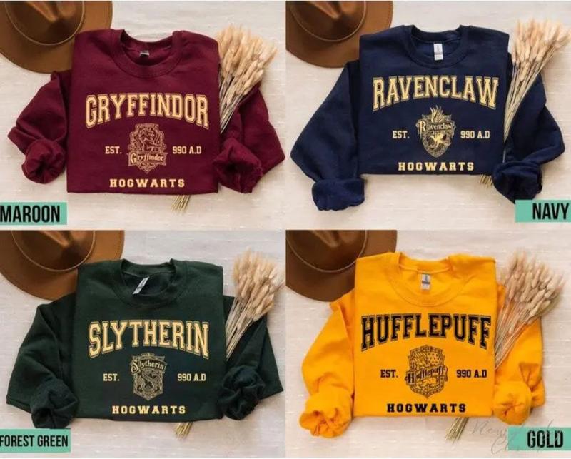 Vintage Hogwarts Sweatshirts, Wizard Sweatshirt, Wizarding World Sweatshirt, Hogwarts House Sweatshirt, Magic World Shirt