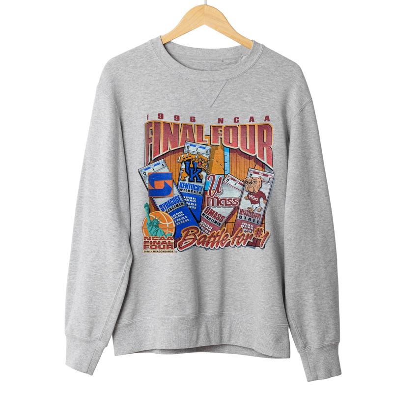 Vintage NCAA 1996 Final Four Sweatshirt Casual Classic Clothing Cotton Menswear Top Athletic Short Sleeve Tee Tshirt