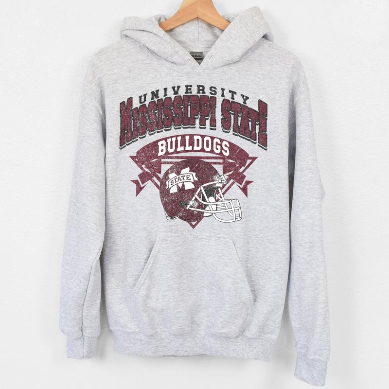 Mississippi State Bulldogs Vintage NCAA Sweatshirt, Unisex Bulldogs Shirt, Classic Sport Hoodie for Fans, Cotton T-Shirt, Casual Clothing