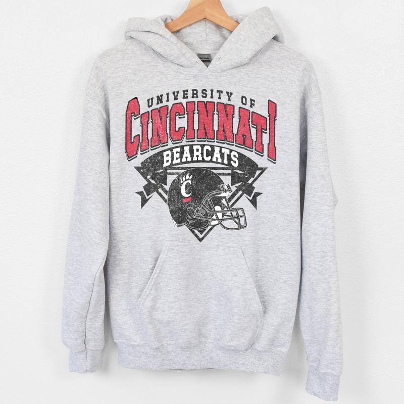Cincinnati Bearcats Vintage Football NCAA Sweatshirt - Tshirt - Hoodie, University of Cincinnati Unisex Football NCAA Shirt, Unisex Vintage NCAA Shirt, Classic Football Shirt, Gifts For Football Fan Sport, Cotton, Sweatshirt, Casual Clothing