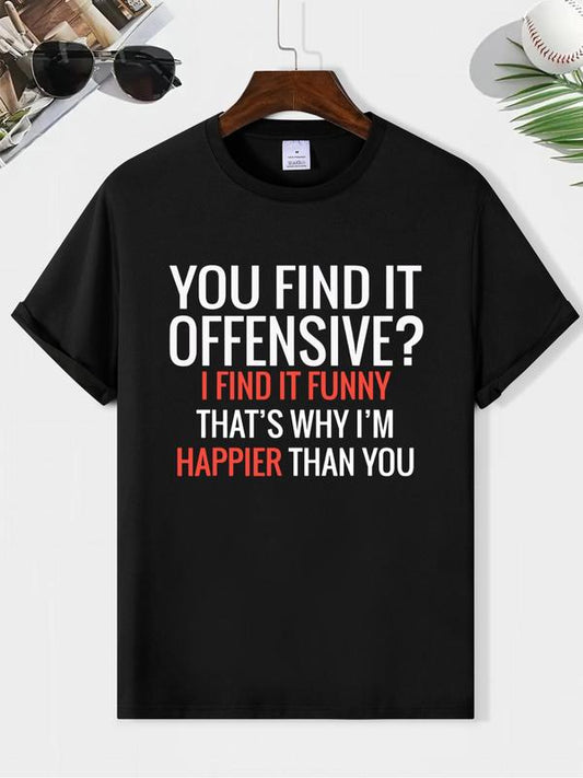 Men's Letter Print Round Neck Tee, Regular Fit Short Sleeve Summer T-Shirt for Outdoor Wear, Trendy Daily Streetwear for MenÃ¢â‚¬â„¢s Comfort