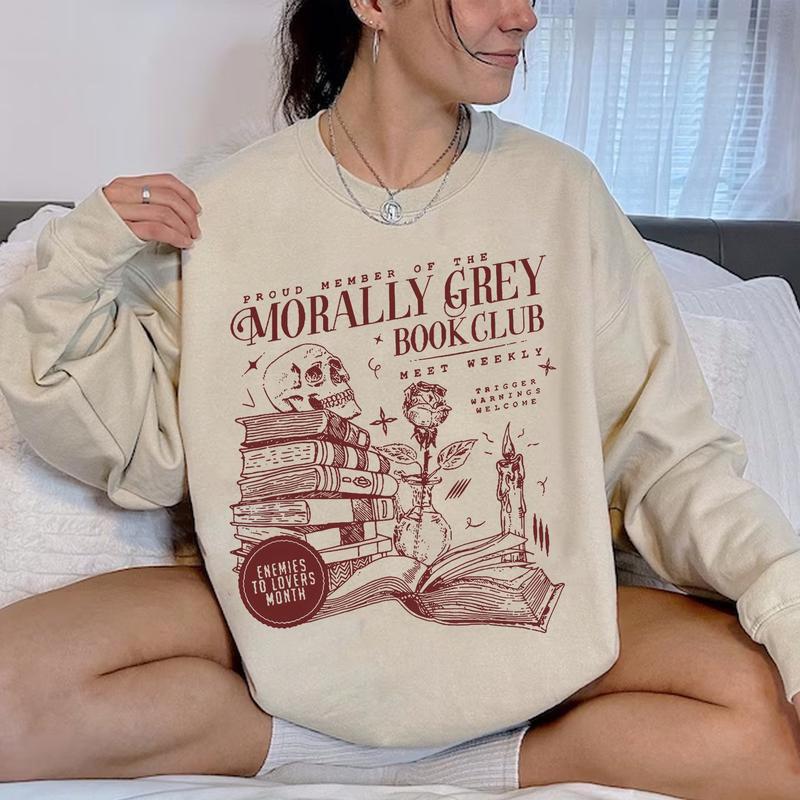 Vintage Morally Grey Book Club Sweatshirt, Dark Romance Shirt, Booktok Shirt, Bookish Merch, Book Lover Gift, Spooky Season Sweatshirt