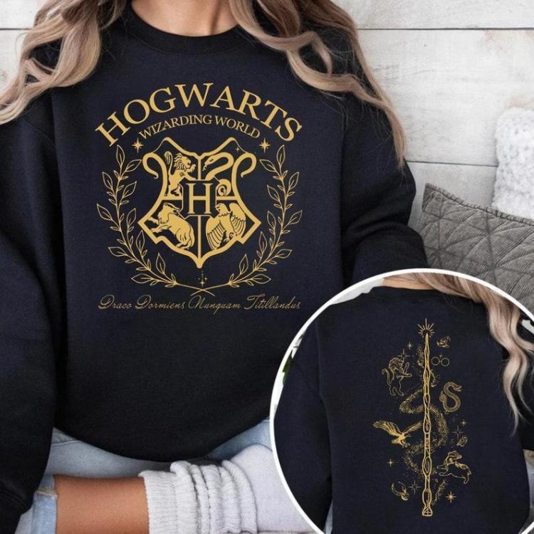 Vintage Hogwarts Shirt, Harry Potter Sweatshirt Cotton Womenswear, Gryffindor Sweater, Harry Potter Sweatshirt, Wizard Houses Hoodie, Unisex Graphic S
