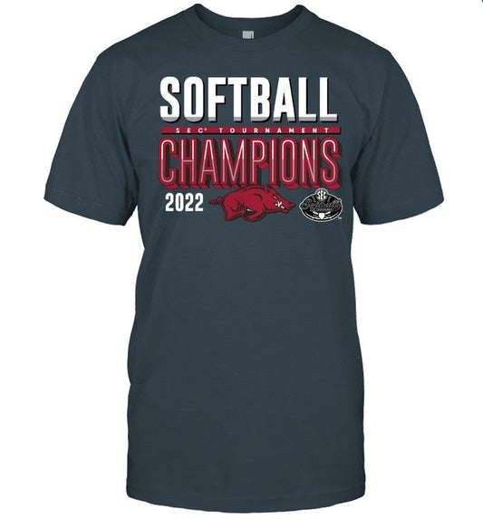 Arkansas Razorbacks Fanatics ed 2022 SEC Softball Conference Tournament Champions Locker Room New Te