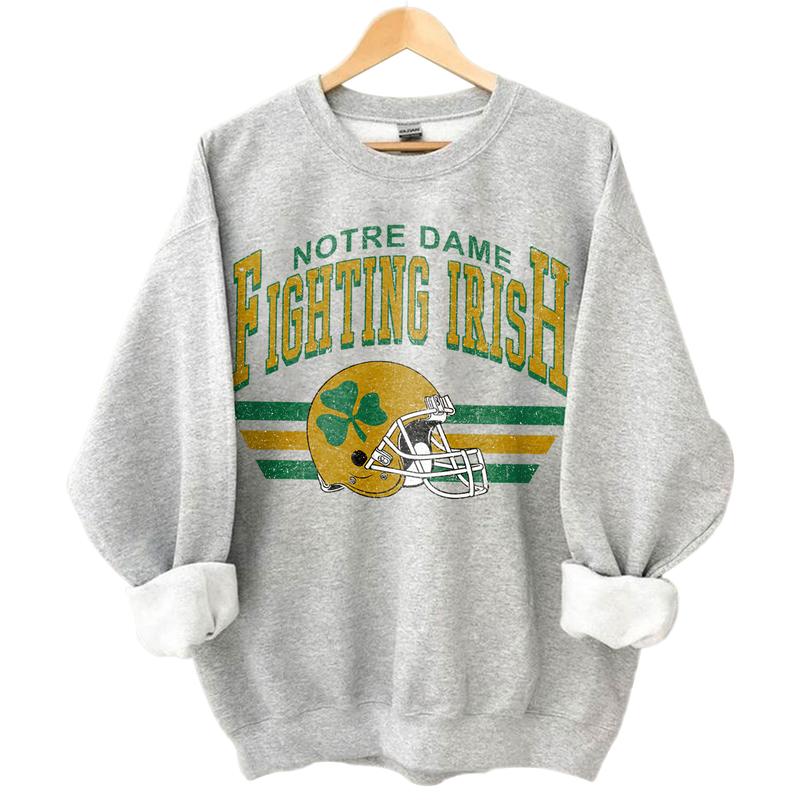 Notre Dame Fighting Irish Vintage NCAA Sweatshirt, Unisex Notre Dame Football Shirt, Classic Sport Hoodie, Fans Gift, Cotton T-Shirt, Clothes