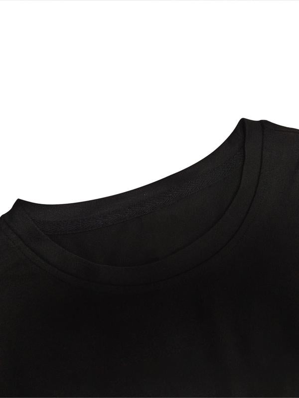 Men's Heart & Letter Print Round Neck Tee, Summer Clothes, Regular Fit Casual Short Sleeve Graphic T-shirt for Summer, Fashion Men's Top for Daily Wear Valentine's Day, gift