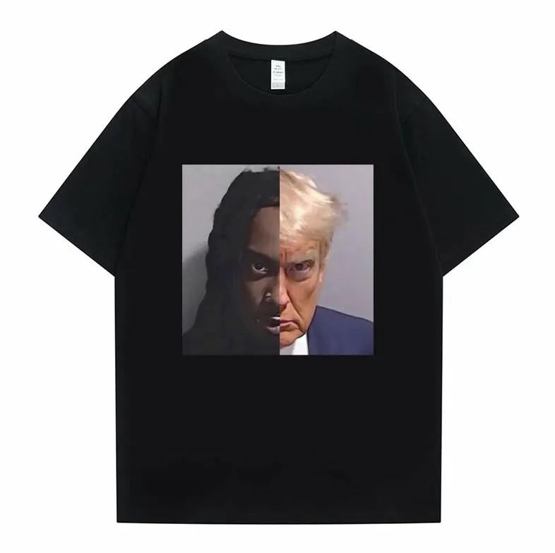 Rapper Playboi Carti Donald Trump Mugshot T-shirt Men Women Funny Rap Meme Narcissist Opium Whole Lotta Red Die Lit shirt