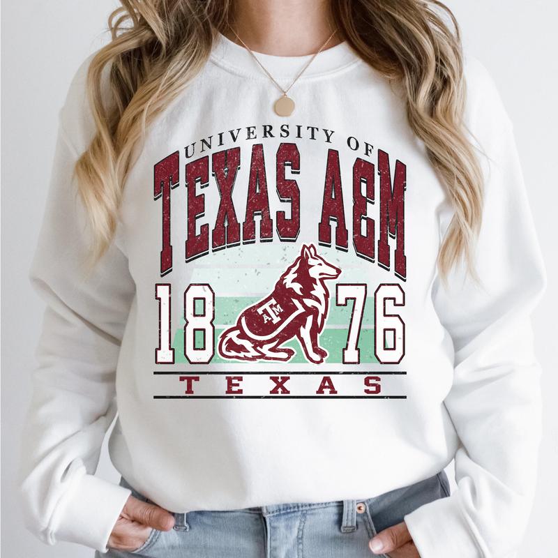 Texas A&M Aggies Vintage NCAA Sweatshirt, University Football Shirt, Classic Sport Hoodie, Gift for Fans, Cotton Sweatshirt, Style Gift Collection