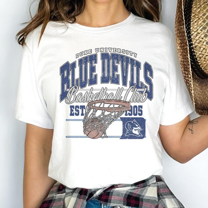 Vintage Duke Blue Devils NCAA Division I Men's Basketball Shirt, Duke University NCAA College Basketball Shirt, Crewneck, Cotton, Shirt