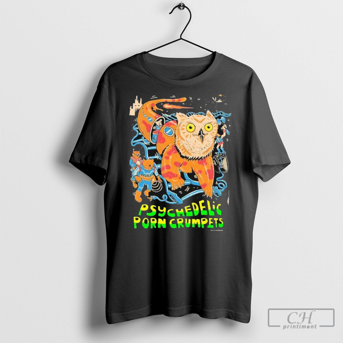 Psychedelic Porn Crumpets Tour 2024 Owl Cat Shirt Sweatshirt