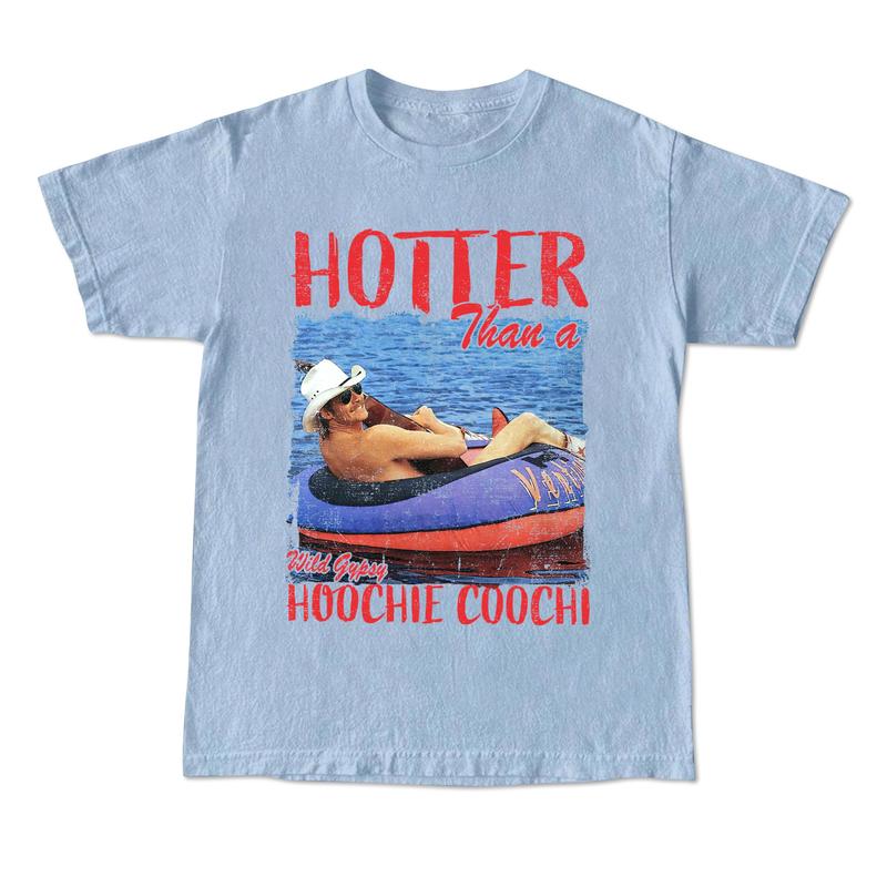 Hotter Than A Hoochie Coochie Shirt, Vintage Western Trendy Tee, Cowgirl Country Shirt, Retro Cowboy Shirt Menswear Birthday