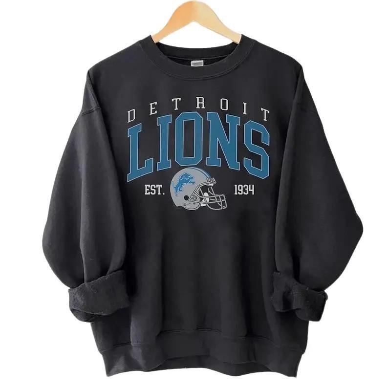 Retro Detroit Football Sweatshirt, Vintage Detroit Football Crewneck, Lions Football Shirt, Detroit Football Hoodie Fan Gifts, football mens shirt, De