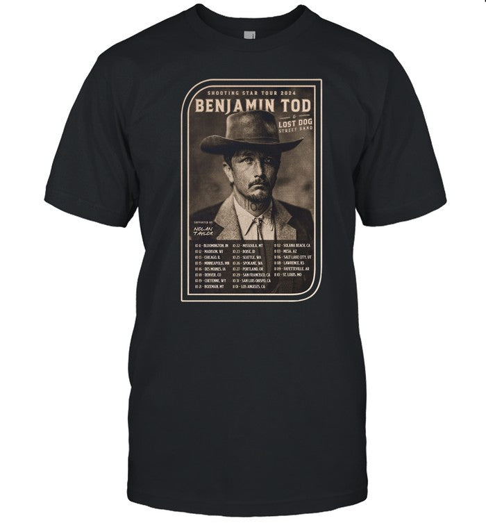 Benjamin Tod And Lost Dog Street Band Shooting Star Tour 2024 T Shirt