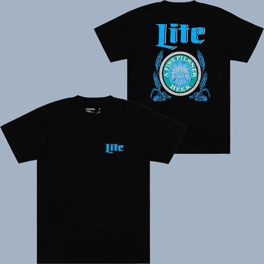 Miller Lite Graphic T-shirt - 2 Side - Versatile Unisex Wear - Colors Galore - Extensive Size Options - Variety Of Designs - Adventure Ready