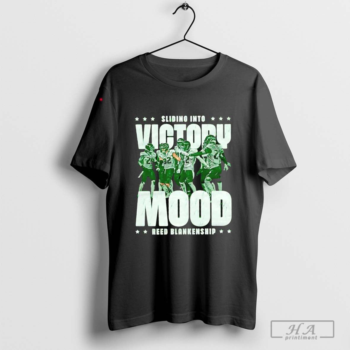 Reed Blankenship Sliding into Victory Mood Philadelphia Eagles Graphic Shirt