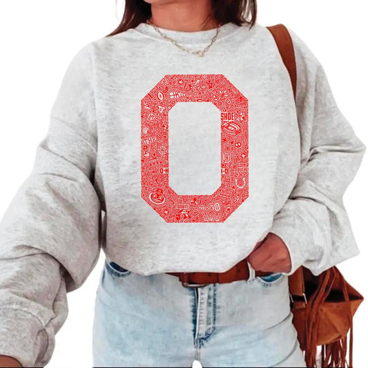 Ohio State Buckeyes The O College Style Sweatshirt Unisex hoodie, T-shirt Cotton Fabric Man Menswear
