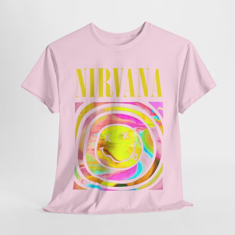 Nirvana Hot Pink Shirt Nirvana Crewneck Medium Cotton Tshirt  Menswear