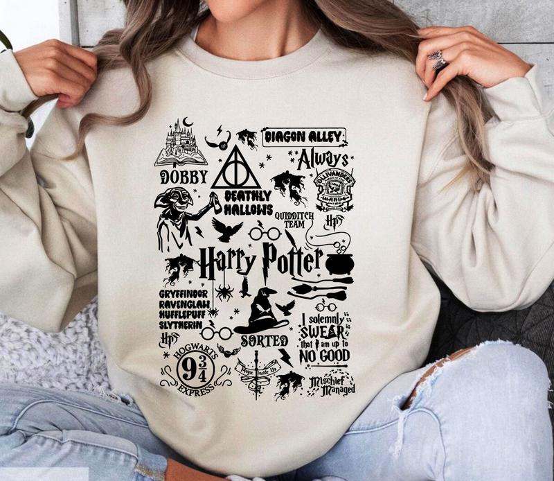 Vintage Wizard World HP Sweatshirt, Hogwarts Shirt