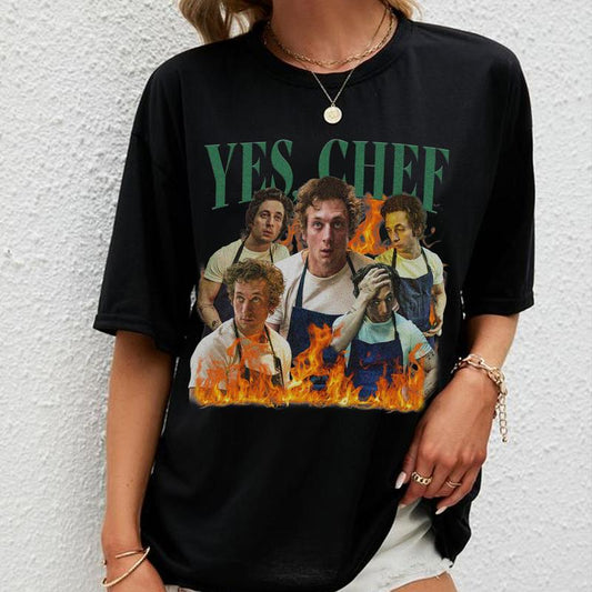 Vintage Yes Chef Shirt Retro Yes Chef Jeremy Allen White Shirt, Vintage Jeremy Allen White The Bear Cotton Fabric