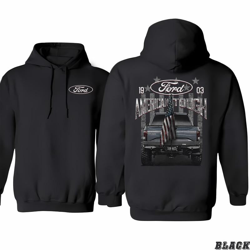 Ford - F150 American Tough Hoodie, Limited Edition Prints, Find Your Unique Style, Colors Galore, All-gender Fits, Menswear Unisex, Classic Cotton