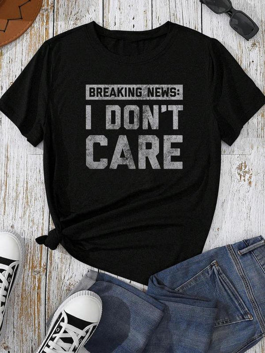 Women's Letter Print Round NeckÃ‚Â Short SleeveÃ‚Â Graphic Tee, Fashion Casual Crew Neck T-Shirt for Daily Holiday Vacation Outdoor Wear, Ladies Clothes for