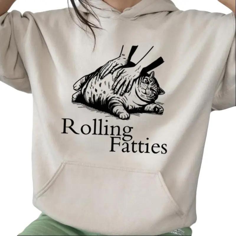 Rolling Fatties Hoodie, Funny Fat Cat Lover Hoodie Unisex Classic Cotton