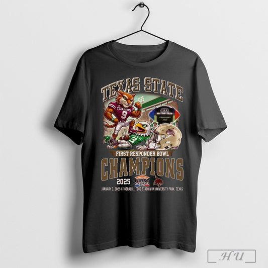 Premium Texas State First Responder Bowl Champions January 3 2025 T Shirt