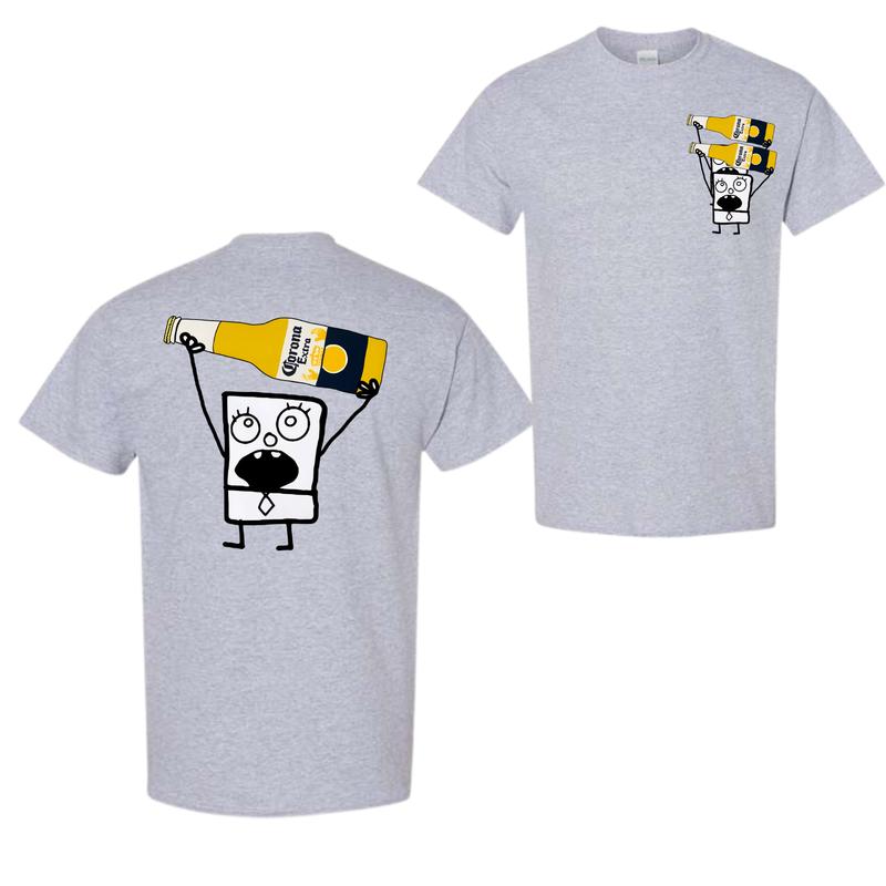 Corona Doodlebob Shirt, SpongeBob T-shirt, Corona Tee, Gift For Boyfriend, Funny Shirt, Meme Shirt