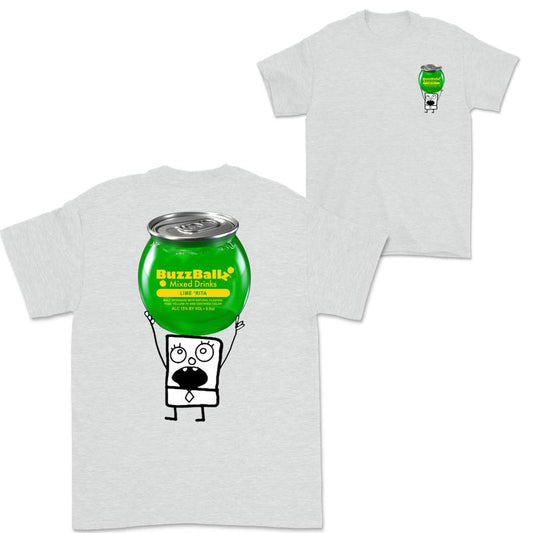 Doodlebob Buzzball 2 Sided T-Shirt, Funny Drinking T-Shirt, Summer T-Shirt, Full Color T-Shirt, Unisex T-Shirt, For Men, For Women, Gift For All Mensw