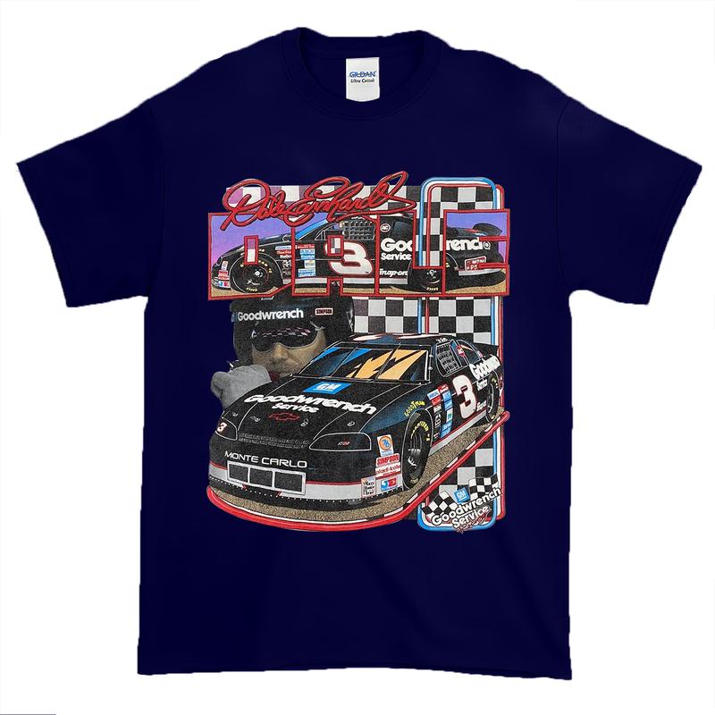 Vintage 90s Dale Earnhardt Intimidator Nascar Racing Race Tee, Vintage graphic tees Classic Cotton Menswear Top Embroidered Hoodie