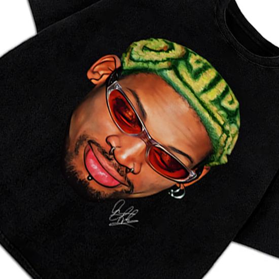 Dennis Zig Zag Green Hair Hollywood 90's Vintage Design T-Shirt