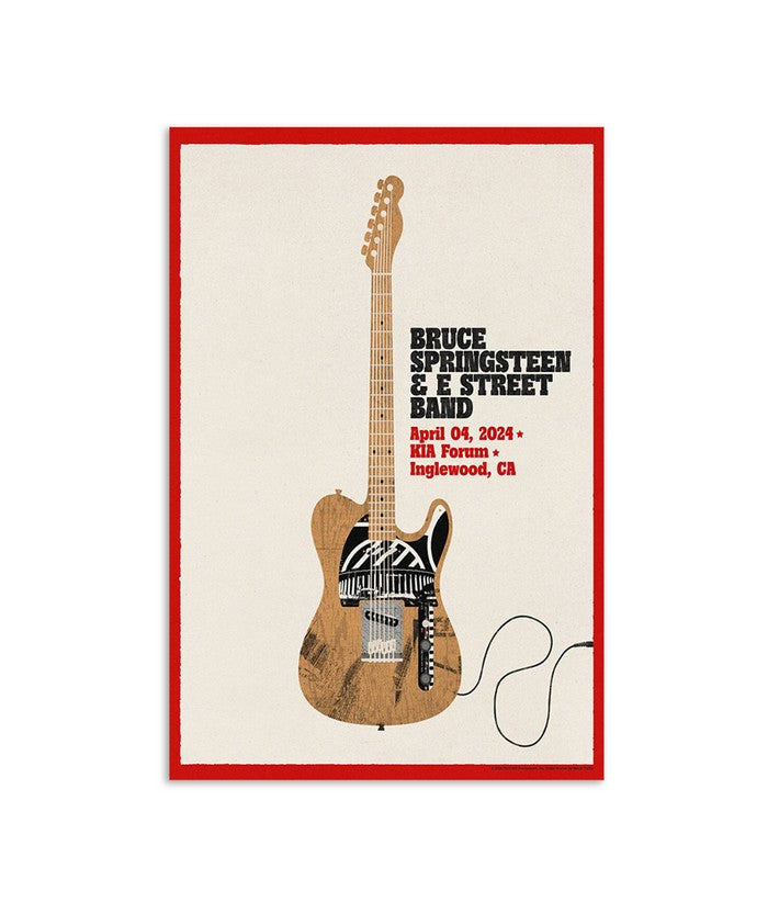 Inglewood April 4 Bruce Springsteen & The E-Street Band World Tour 2024 Poster Limited
