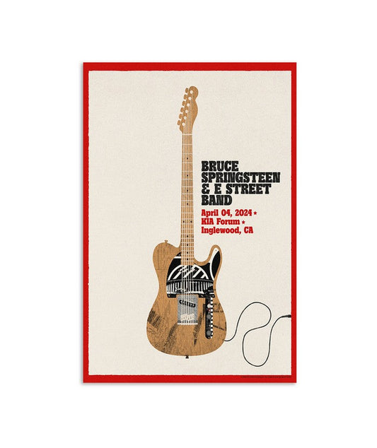 Inglewood April 4 Bruce Springsteen & The E-Street Band World Tour 2024 Poster Limited
