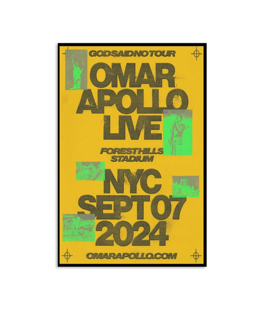 Omar Apollo New York, NY 09 07 24 Tour Poster