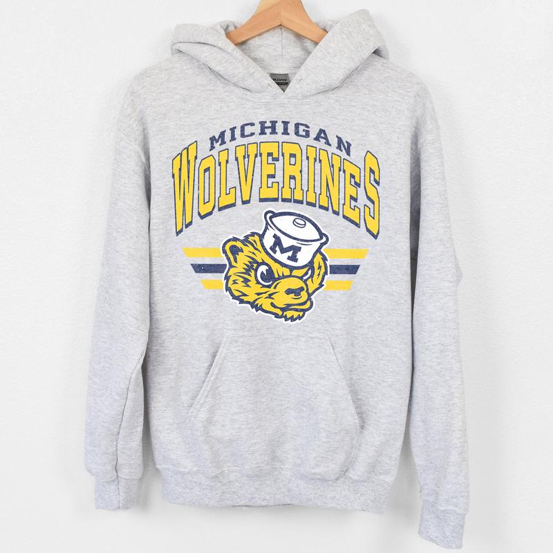 Michigan Wolverines Vintage Football NCAA Sweatshirt - Tshirt - Hoodie, University of Michigan Unisex Football NCAA Shirt, Unisex Vintage NCAA Shirt, Classic Football Shirt, Gifts For Football Fan Sport, Cotton, Sweatshirt, T-Shirt, Hoodie