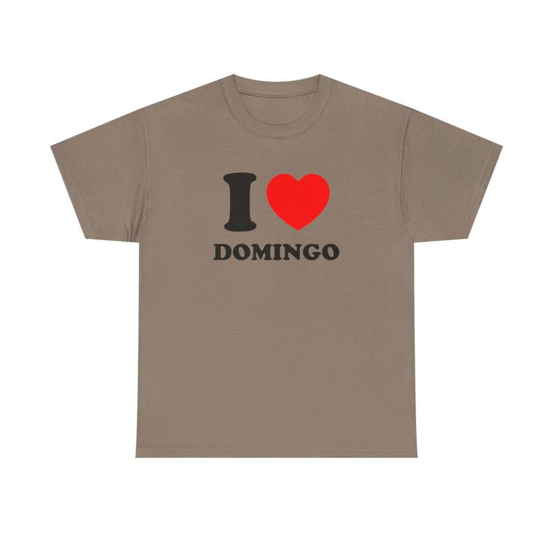 I Heart Domingo Unisex Heavy Cotton Tee - SNL - Funny Shirt - Comedian Shirt - Celebrity T Shirt - Direct from Domingo - Gift for Men and Women