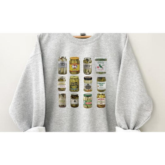 Vintage Canned Pickles Sweatshirt, Pickle shirt, Pickle Crewneck Sweatshirt, Pickle Lovers Hoodie, Pickle Crewneck Sweatshirt, Canning Shirt Cotton Fa