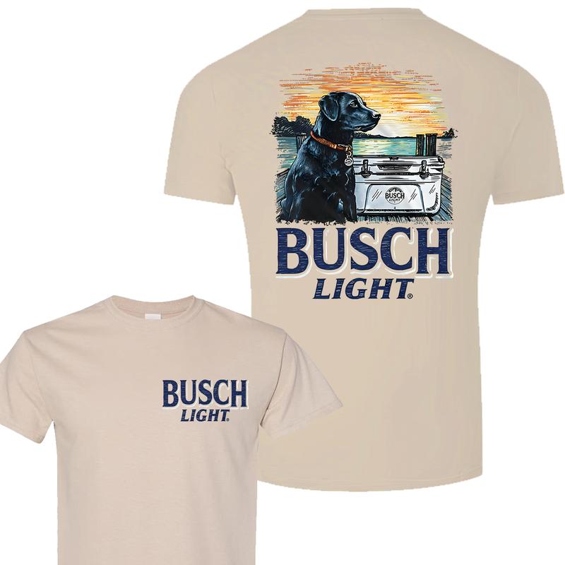 Busch Light Fishing Unisex Cotton 2 sides T-shirt, Available sizes S to 3XL, Gift for International Beer Day Menswear Top