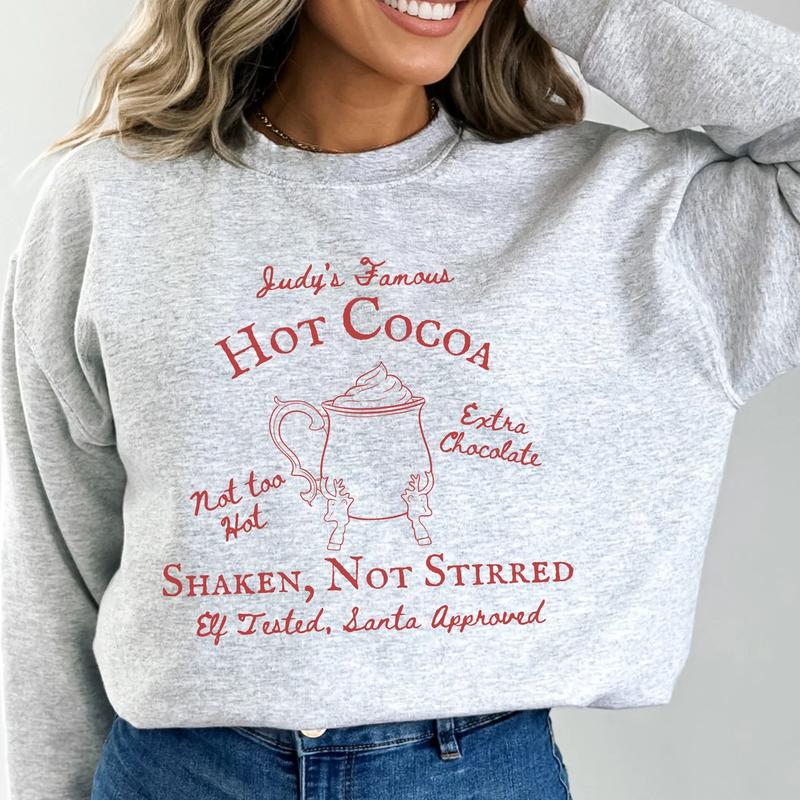 The Santa Clause Movie 90's Merch Judy's Hot Cocoa Neil Scott Calvin Charlie Christmas Gift Crewneck Sweatshirt Shirt Holiday Tim Allen