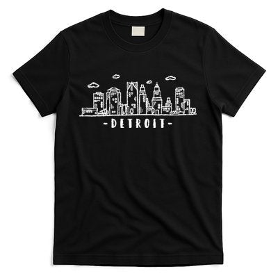 Detroit Skyline Michigan Vintage T-Shirt