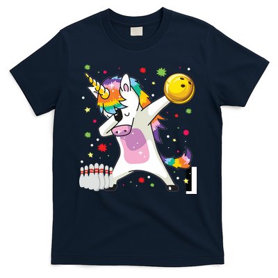 Dabbing Unicorn Bowling Funny Bowling T-Shirt